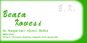 beata kovesi business card