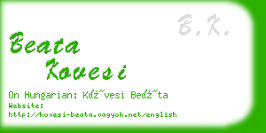 beata kovesi business card